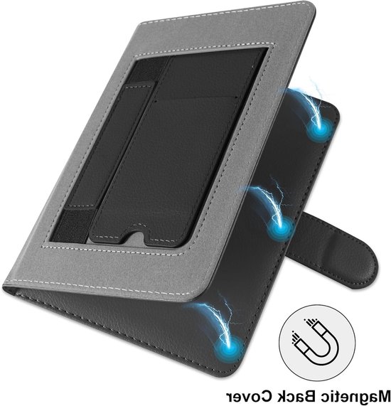 Universele leren beschermhoes voor 6.8" en 7" eReaders zoals Kobo Clara HD, Pocketbook en Sony, zwart, met optimale bescherming en stijl — afbeelding 3