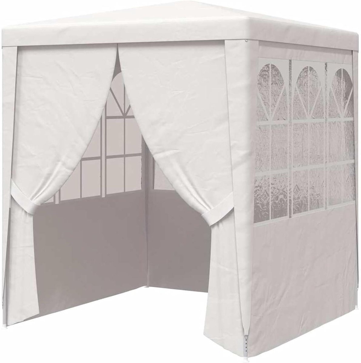 Partytent met zijwanden - Feesttent paviljoen - Buitenfeesten organiseren - Waterdicht uv-beschermend - 2 x 2 meter - Wit