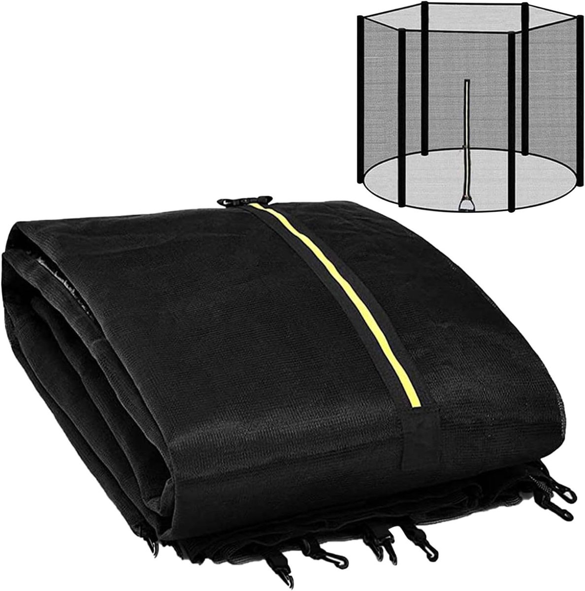 Trampoline Veiligheidsnet - Veiligheidshek - Veilig Springen - Scheurvast PE Materiaal - Tot 3.06m Diameter - Zwart
