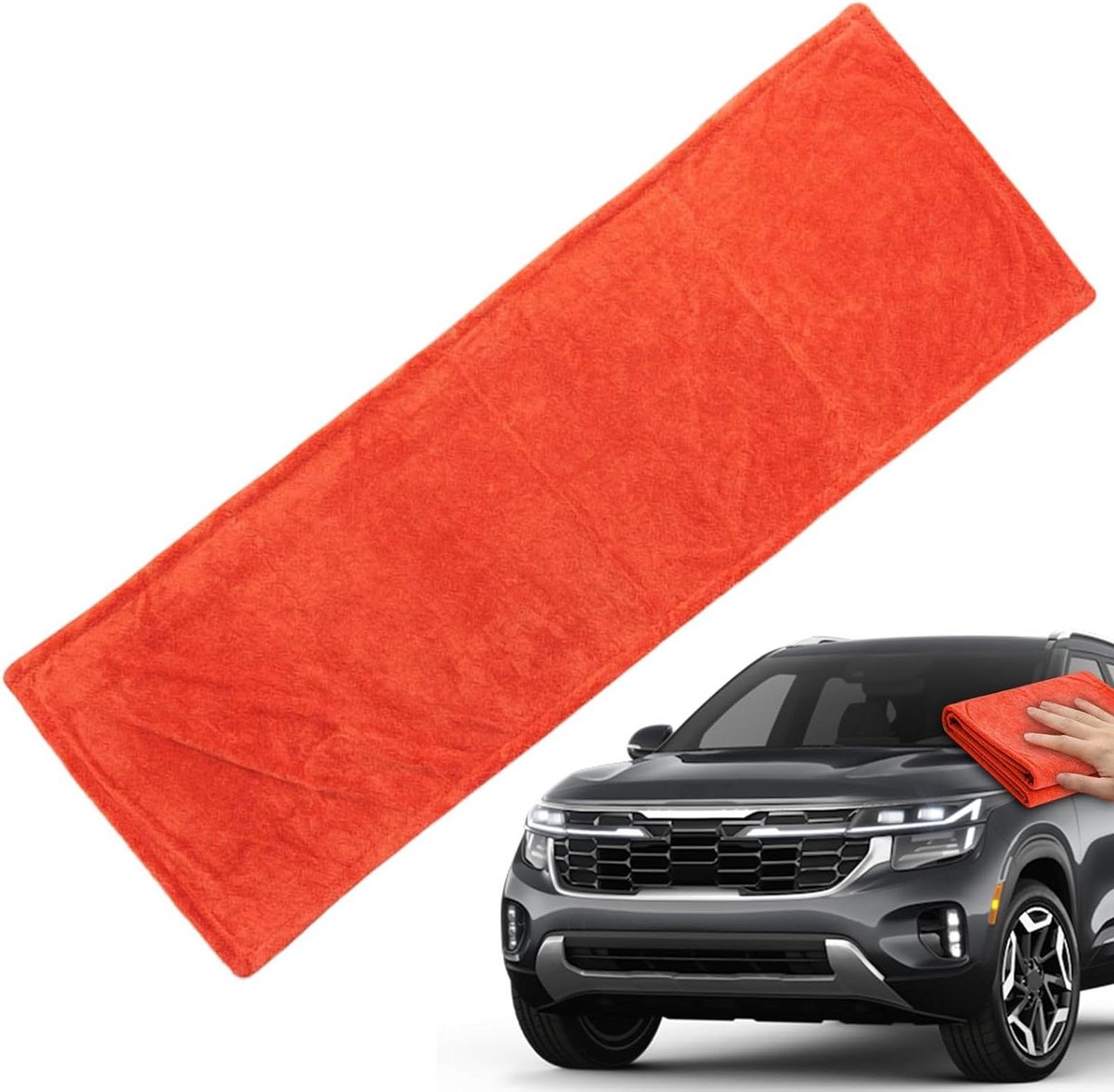 Microvezel handdoeken - Reinigingsdoeken auto - Auto wassen - Streepvrij absorberend - 180x60cm - Oranje