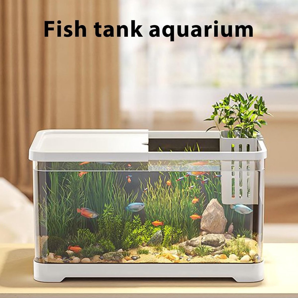 Aquarium Starter Set - Complete Vis Set - Beginners Vis Houden - Hydroponische Mand - 30.6 x 19.6 cm - Wit thumbnail 2