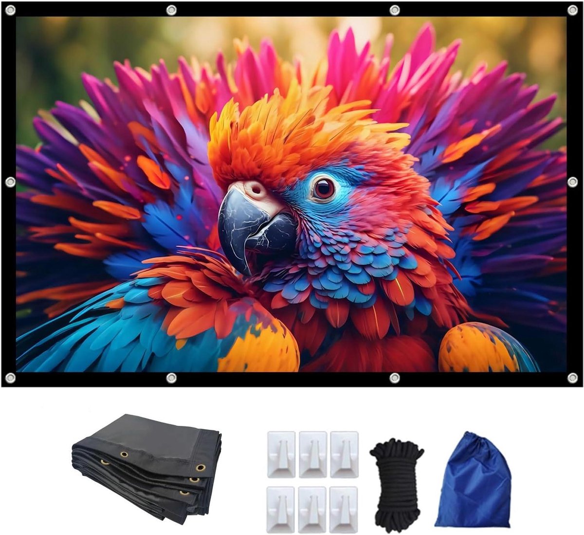Projectiescherm - Beamerdoek - Thuisbioscoop Creëren - Kreukvrij Materiaal - 110 inch - Wit