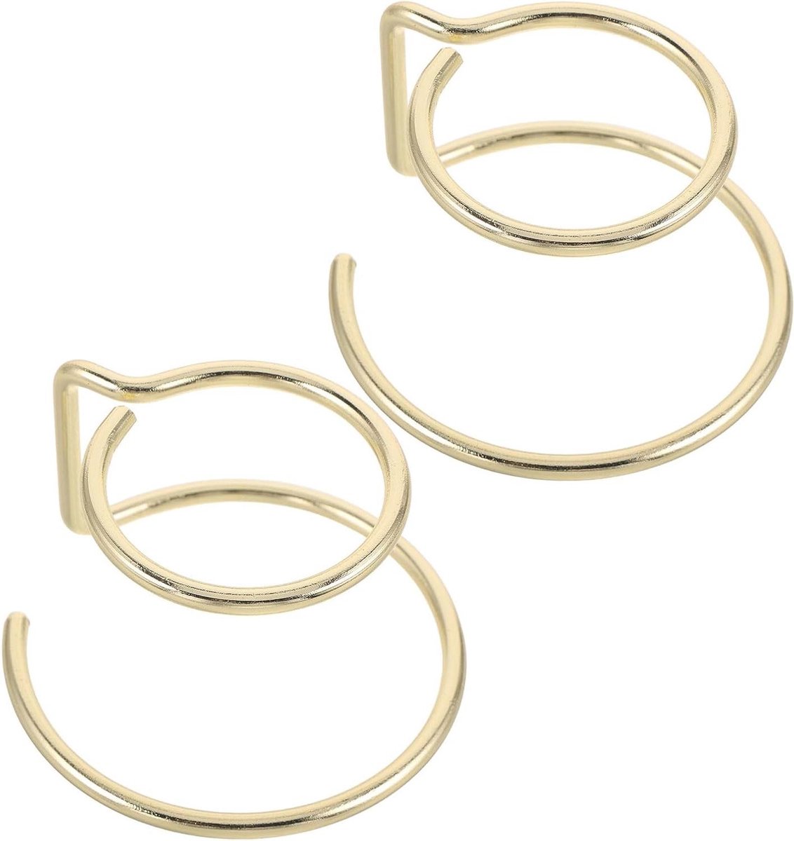 Metalen Display Stand - Dubbele Ring Houder - Decoratief Presenteren - Stabiele Constructie - 6.7 x 4.2 cm - Goud