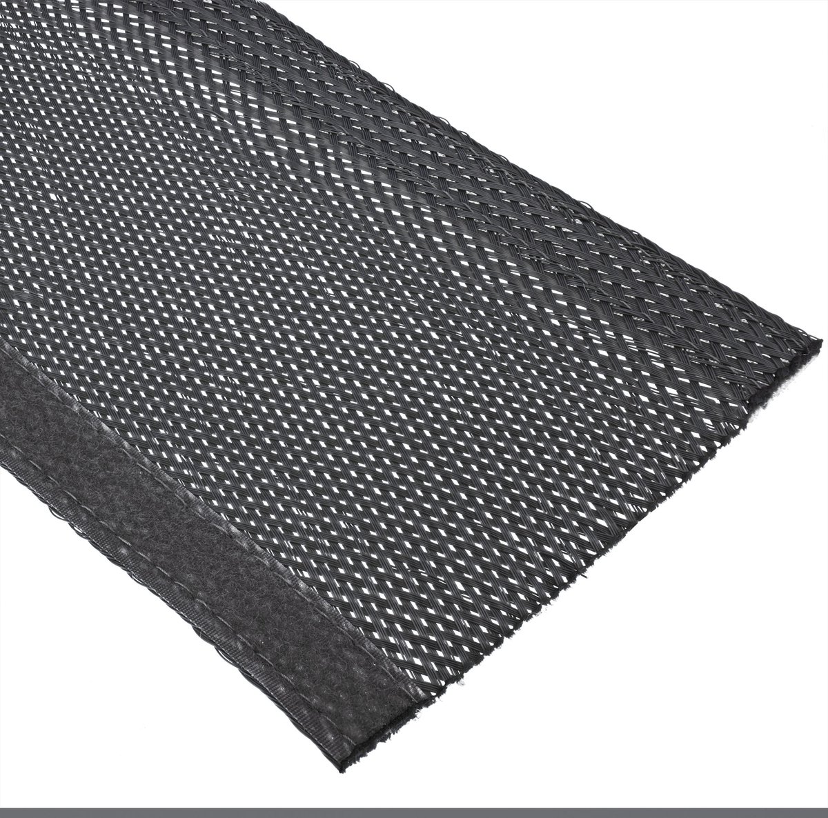 InLine® beschermslang, stoffen beschermslang met klittenband, 1m x 40mm zwart