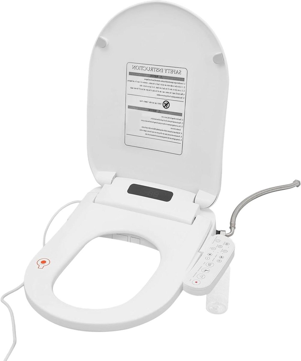 Intelligent Toilet Seat - Bidet Elektrisch - Hygiënisch Reinigen - Verwarmde Zitting - 51.5 x 37 cm - Wit