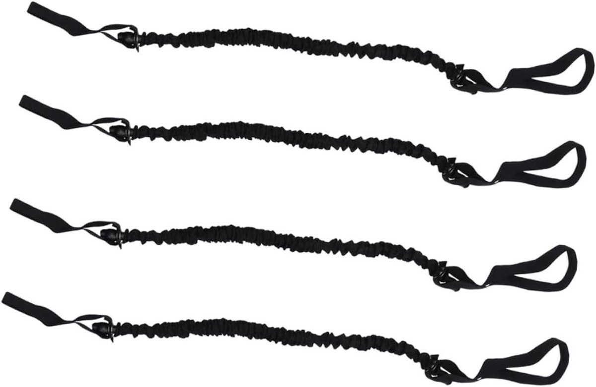 Buikspier Trainer Set - Fitness Touwen - Thuis Trainen - Met Weerstandsbanden - 4 Stuks - Zwart