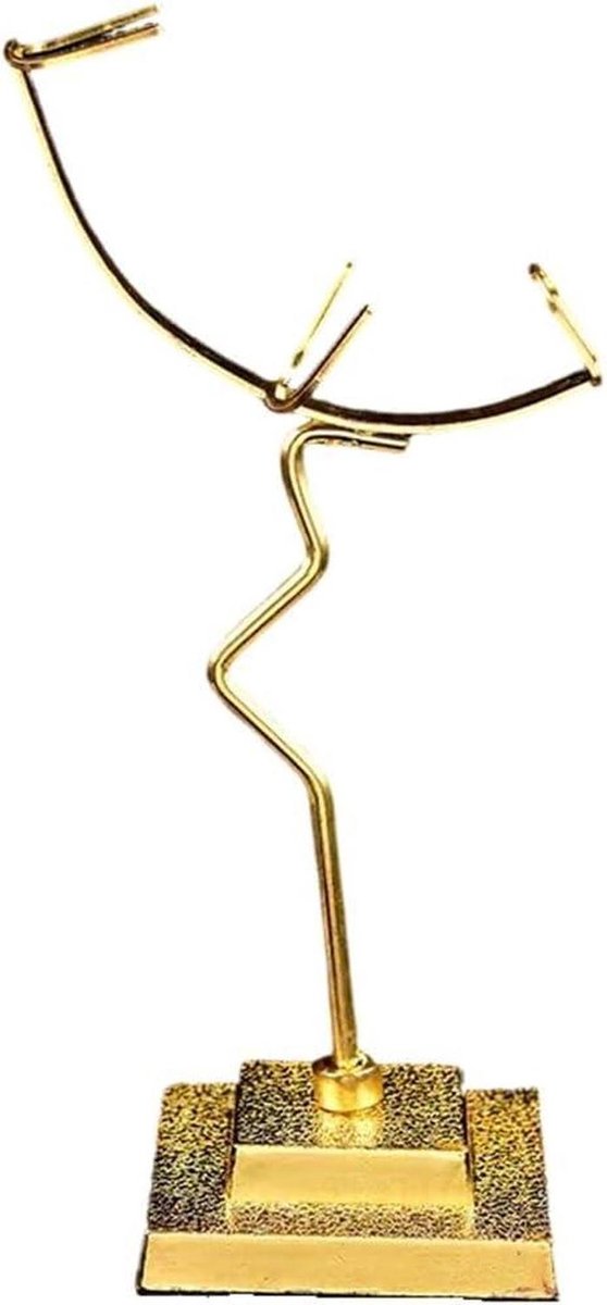 Glazen standaard - Bolhouder steen - Decoratief presenteren - Elegante metaalafwerking - 148 x 6 cm - Zilverkleurig