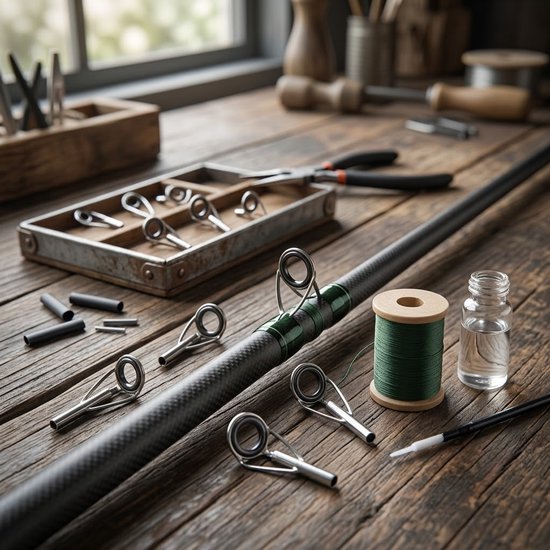 Zilverkleurige hengel reparatie set hengel onderdelen unisex roestvrijstalen keramische gidsringen verschillende maten duurzame hengel reparatie accessoires 10 stuks — afbeelding 3