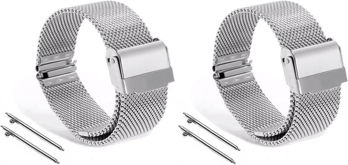 Reservehorlogebandjes - Polsband RVS - Horloge Personaliseren - Quick Release - 10-22MM - Zilver