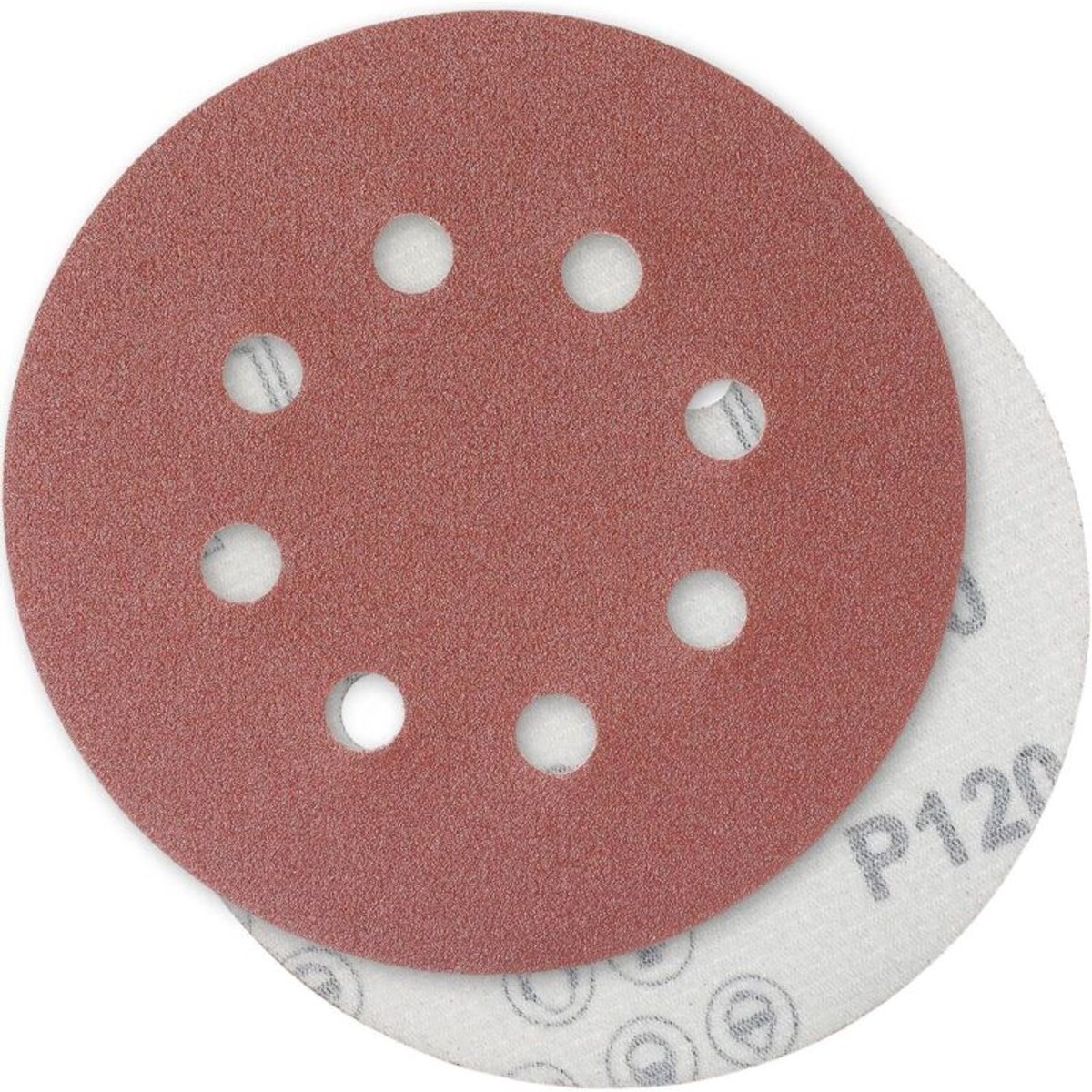 Schuurpapierschijven van 120 mm, korrelgrootte 125 mm, geschikt voor schuren, polijsten en roestverwijdering, 100 schijven per verpakking.