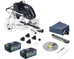 Festool KAPEX KSC 60 EB-Basic accu-afkort- en trekzaag 18 V / 36 V 216 mm borstelloos + 2x accu 8,0 Ah - zonder lader