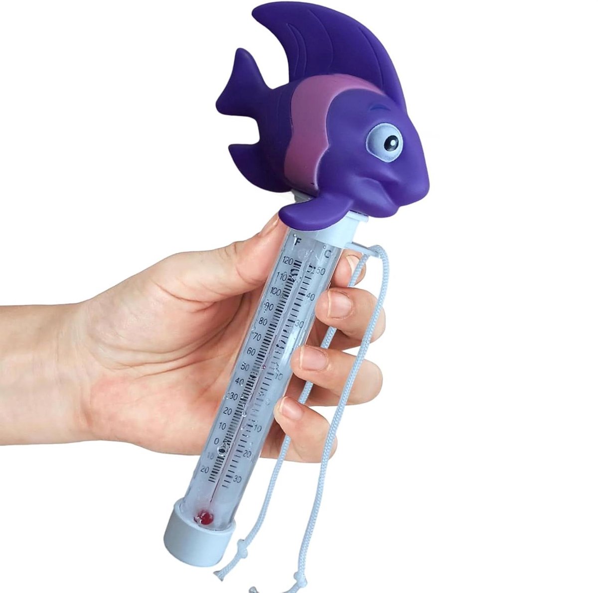 Drijvende Waterthermometer - Zwembadmeter Vijver - Watertemperatuur Meten - Hoge Leesbaarheid Visvorm - 218 cm - A