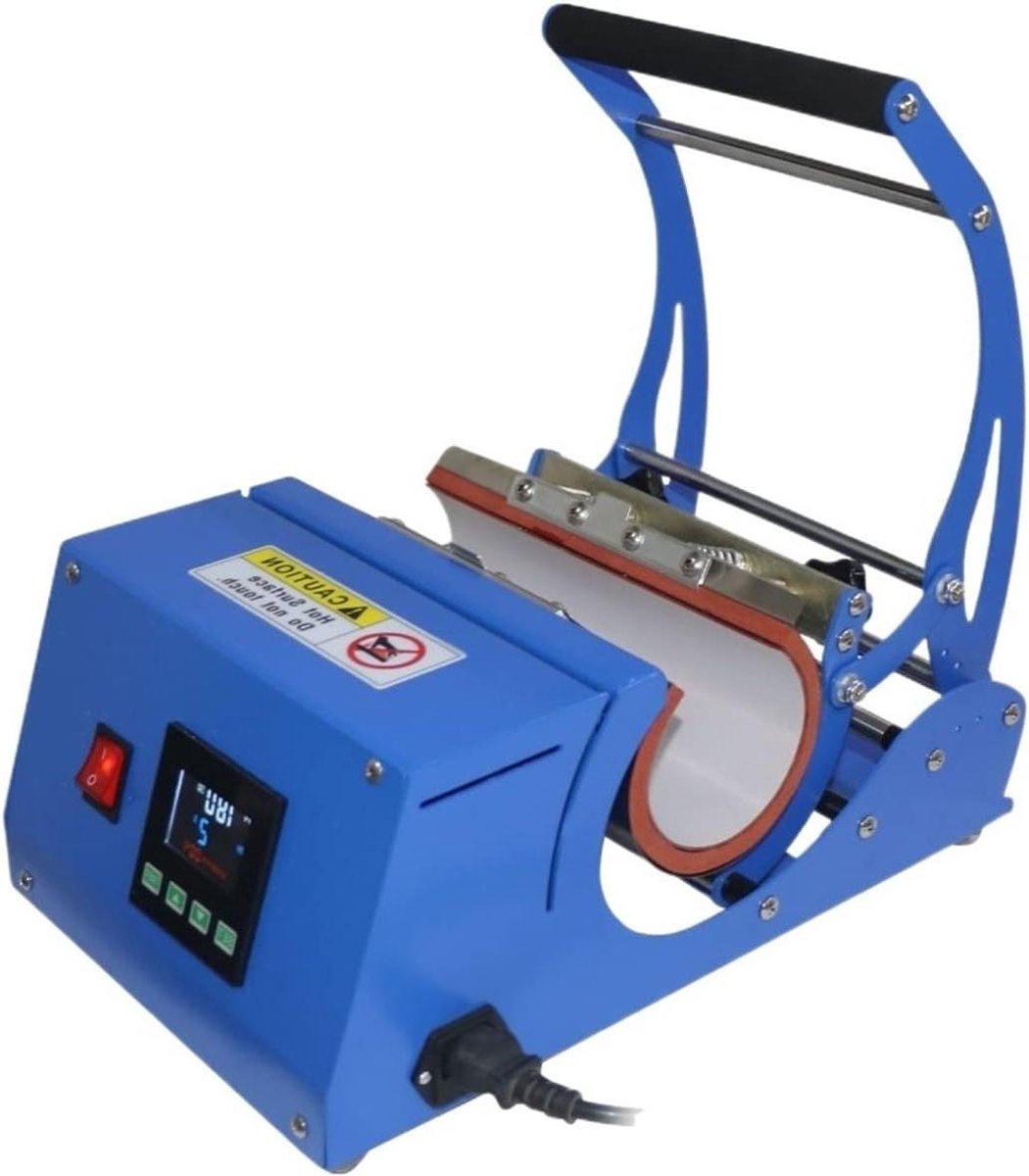 Hittepers Machine - Bekermachine - Kopjes Bedrukken - Uniforme Verwarming - 38x37x31cm - Zwart