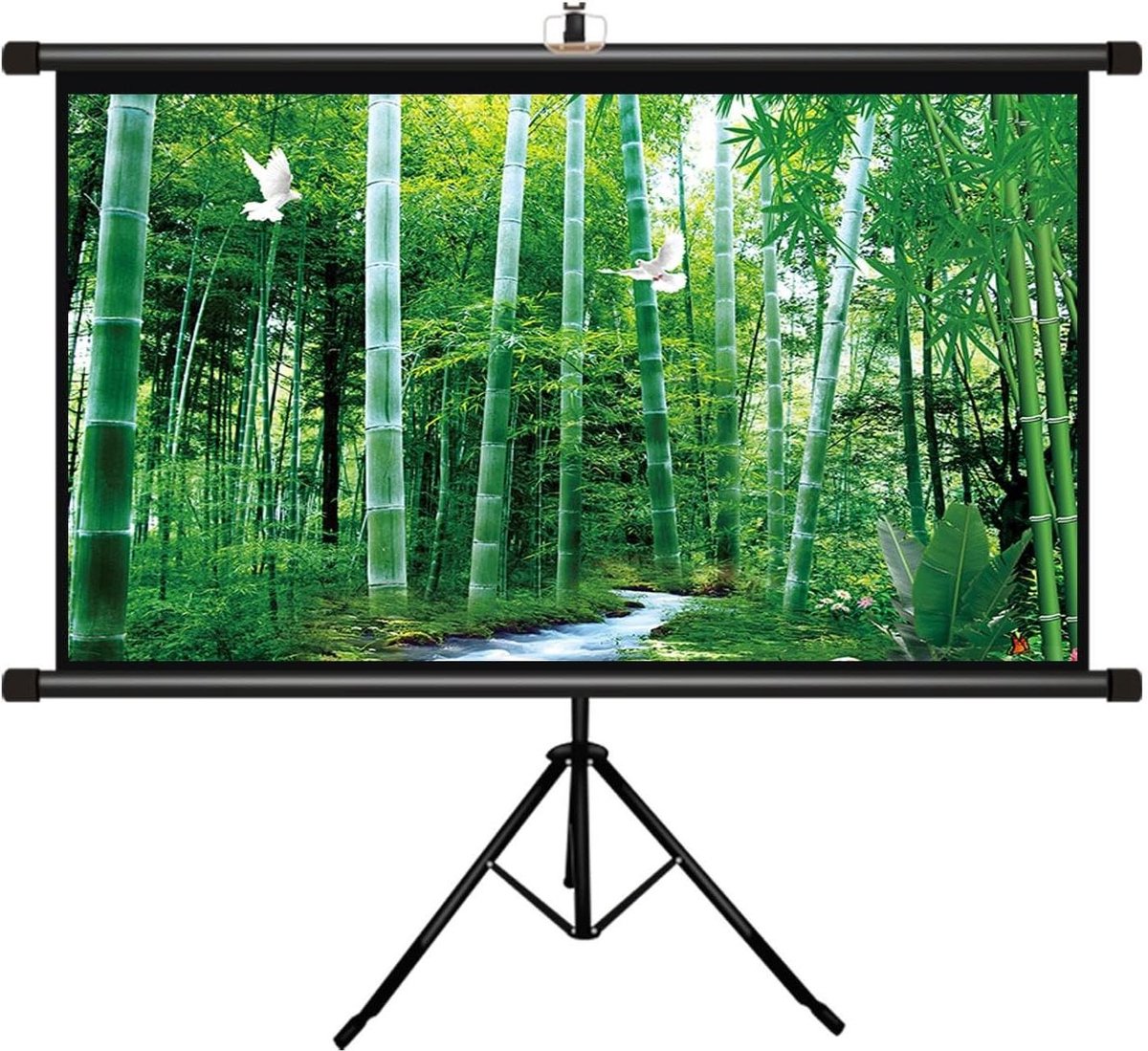 Projectiescherm met statief - Filmscherm draagbaar - Thuisbioscoop creëren - Oogbeschermend glasvezel - 60 tot 72 inch - Wit