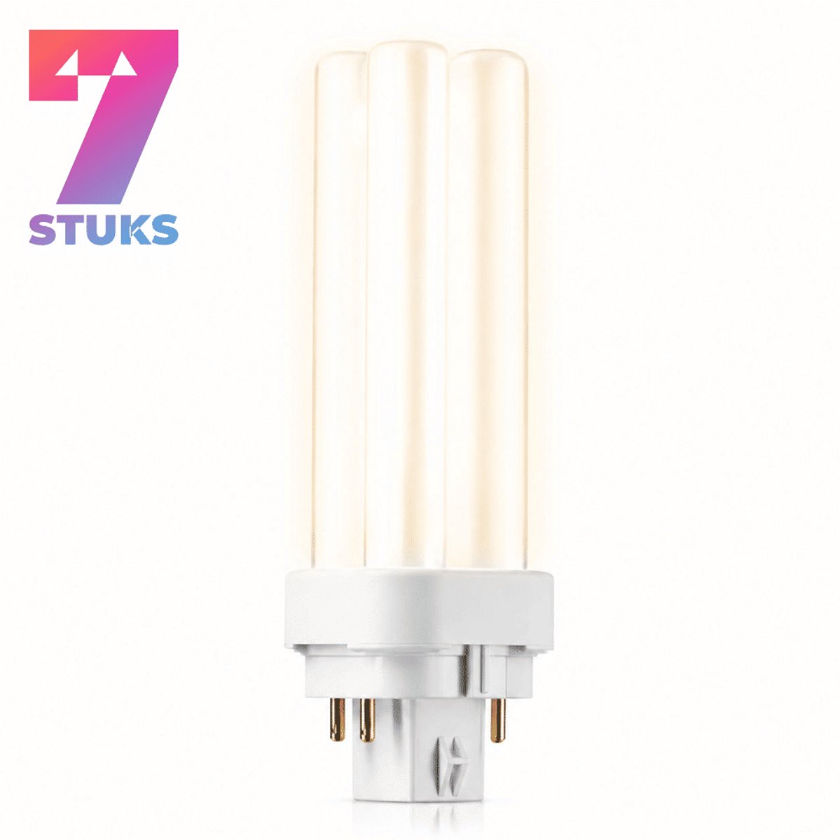7x Stick Spaarlamp G24q-1 - 10W - Warm Wit Licht (3000K) - 600 lm - 13 jaar - Niet Dimbaar - PL-C / Dulux D D/E 4-Pin