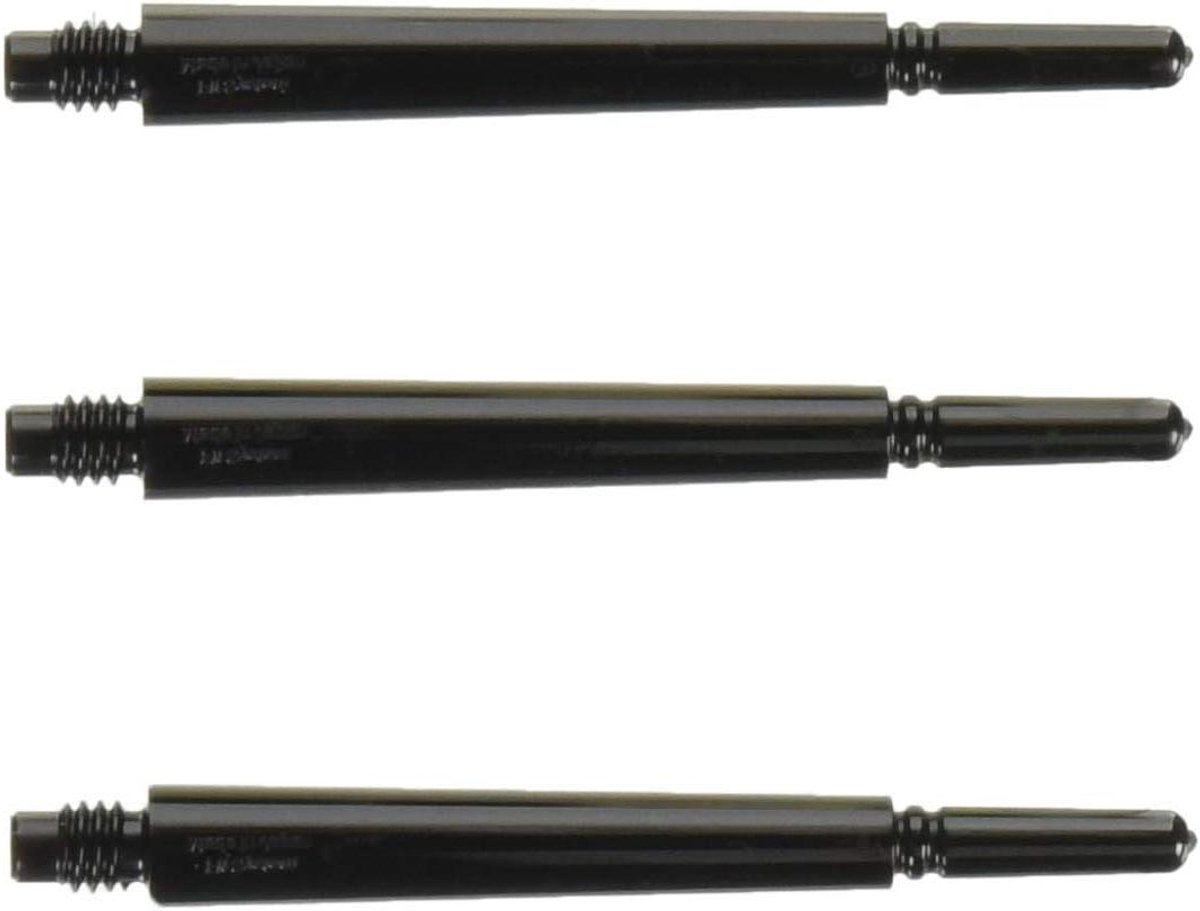 Dart shafts - Vliegonderdelen - Precisie spel - Versterkte kunststof - 35 mm - Zwart