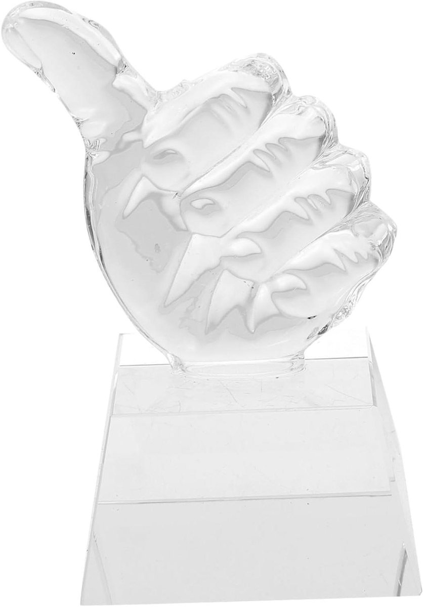 Kinder Trofee - Bekers Prijzen - Wedstrijden Belonen - Duim Vorm - 12 cm - Transparant