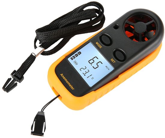 Digitale Anemometer - Windsnelheidsmeter Thermometer - Windmeting Analyseren - 5 Windsnelheidseenheden - 10.5 x 4 cm - Grijs — afbeelding 5