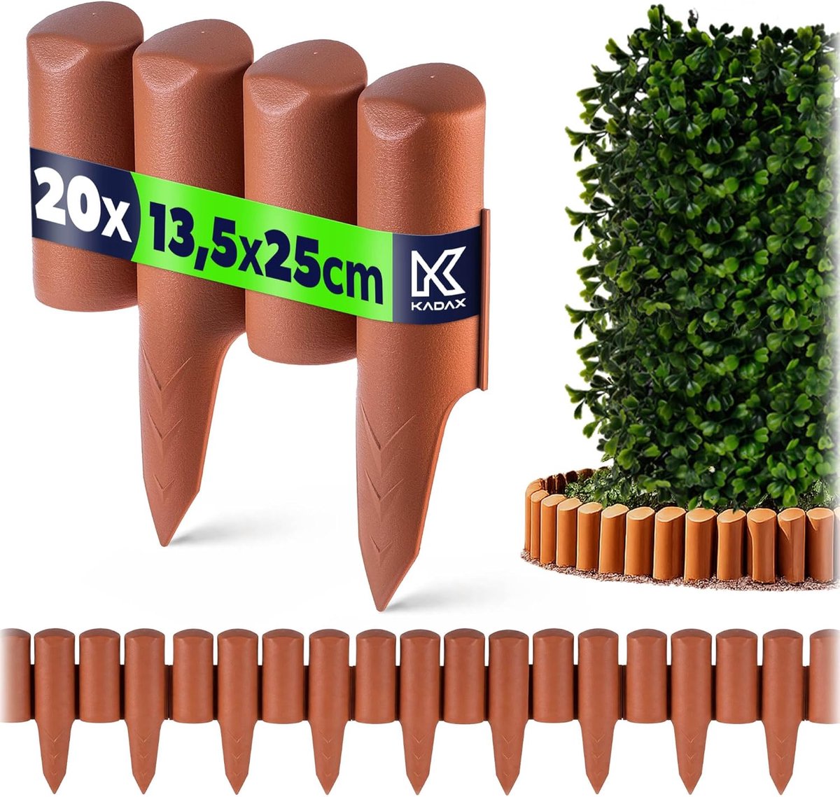 Tuinpalissade Kunststof - Bloembedranding Gazonrand - Tuin Decoratie - Flexibel Vormbaar - 5 Meter - Terracotta