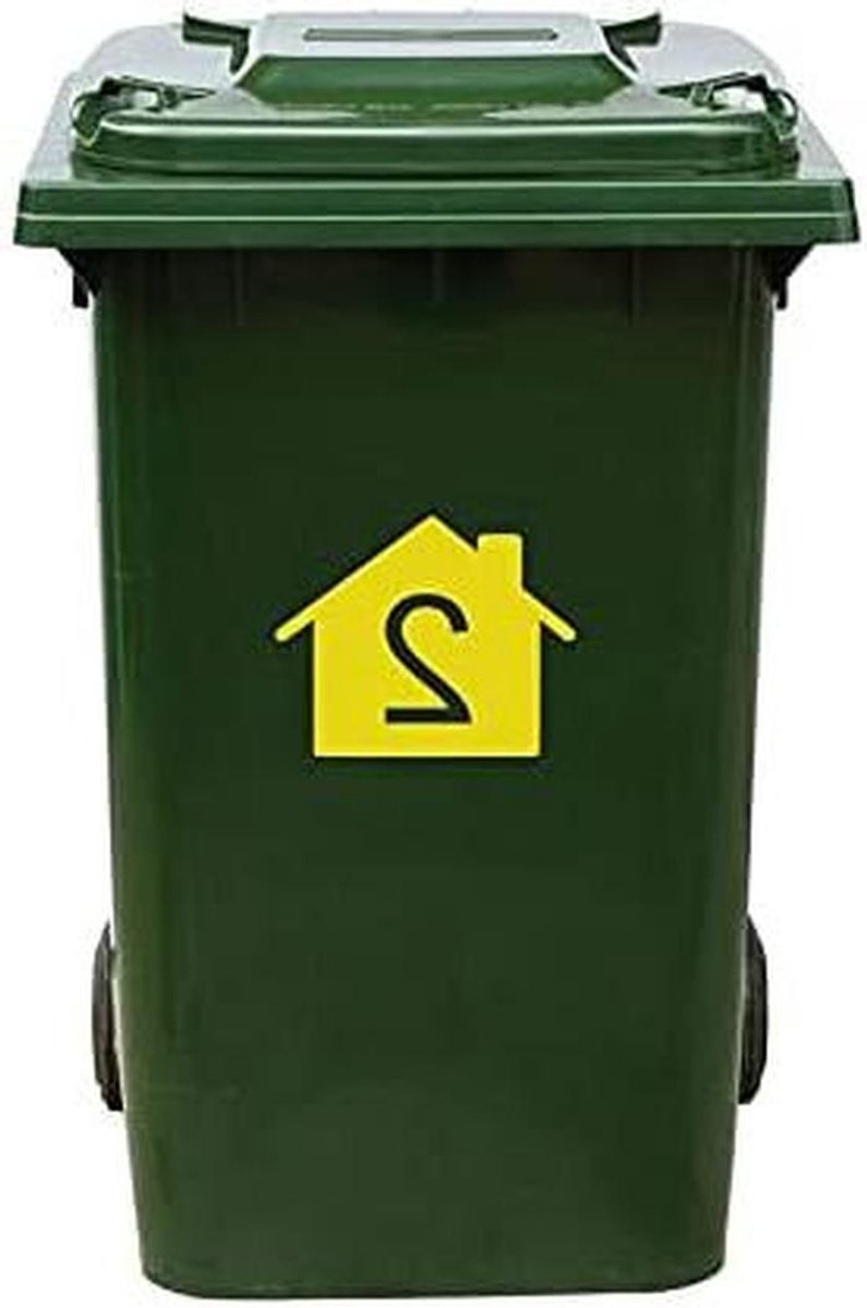 Kliko Sticker - Nummer Sticker - Afvalbak Markeren - Duurzaam Vinyl - 22 x 175 cm - Geel