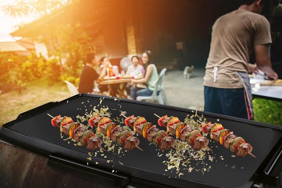 Elektrische Grillplaat - Bakplaat Grill - Gezellig Tafelen - XXL Grilloppervlak - 49 x 27 cm - Zwart — afbeelding 3