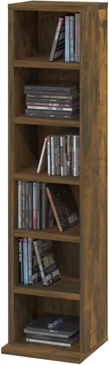 Cd-kast met 6 vakken - Opbergkast Muziek - Cd's Organiseren - Zes open vakken