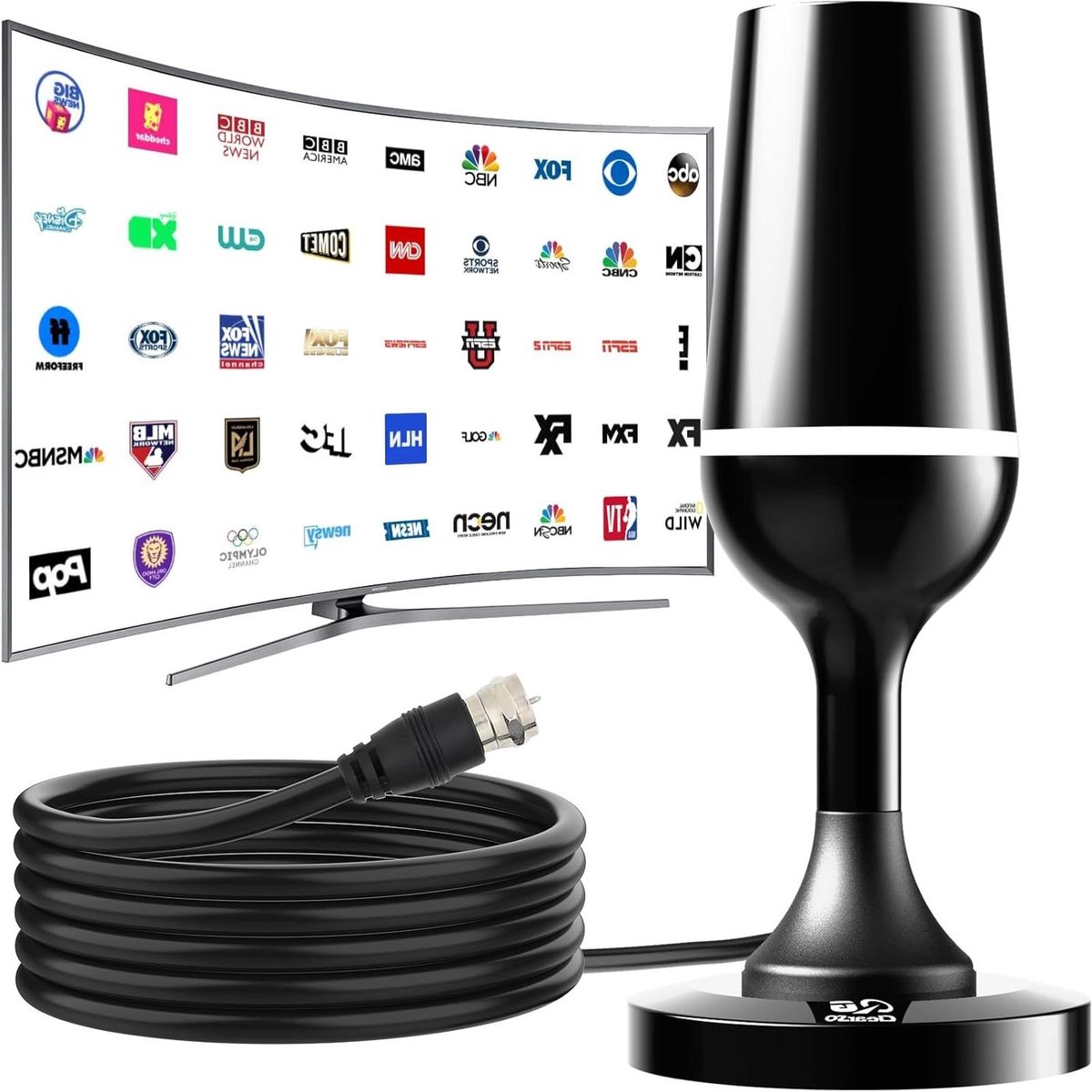 TV Antenne Binnen - Digitale Antenne HDTV - Gratis TV Zenders Kijken - 360 Graden Ontvangst - 120 Mile Bereik