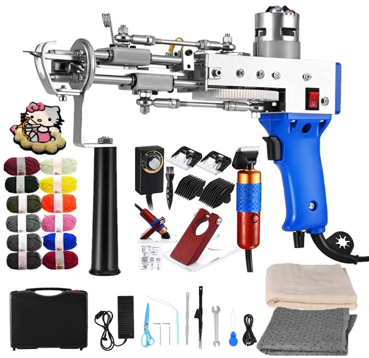 Lilac & Lily Elektrisch Tuftpistool - 2-in-1 Set - Tufting Gun - Tapijtmachine - DIY Tuftset Starterkit voor Handgemaakte Tapijten