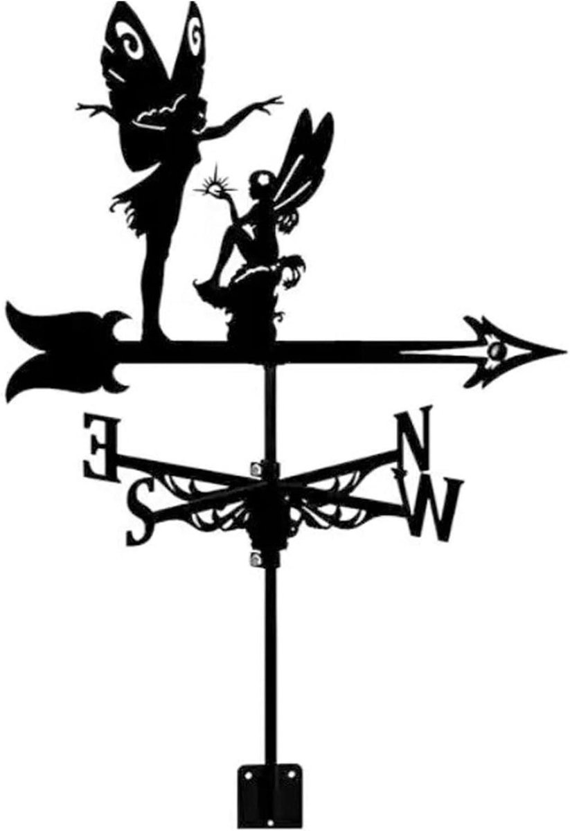 Windrichting Indicator - Weerinstrument - Dak Decoratie - Weerbestendig Metaal - 50 x 35 cm - Zwart