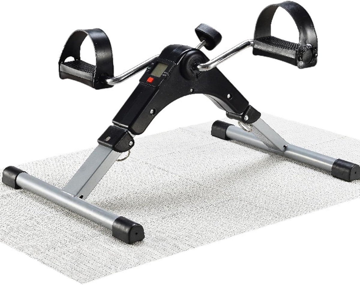 Mini Hometrainer - Fiets Oefenapparaat - Actief Blijven - Instelbare Weerstand - 45x35x20 cm - Zwart Grijs