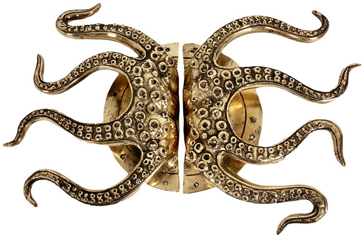 Messing Deurgreep Octopus Set van 2