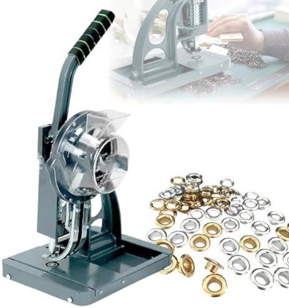 Bevestigingsgereedschap - Knoopsgat machine - Materiaal Bevestigen - Transparante voerdoos - 310 mm x 230 mm - Transparant