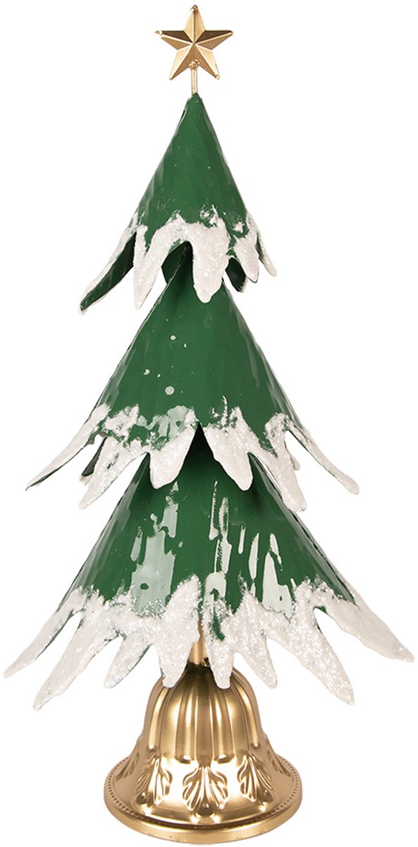 Kerstdecoratie Beeld Kerstboom 26x20x50 cm Groen Metaal