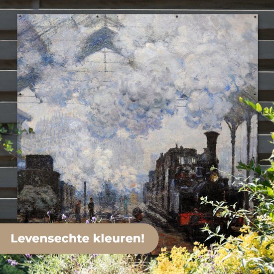 Affiche de Jardin La Gare Saint-Lazare, l'arrive d'un train - Claude Monet - 200x200 cm | bol Affiche de Jardin La Gare Saint-Lazare, l'arrive d'un train - Claude Monet - 200x200 cm | bol