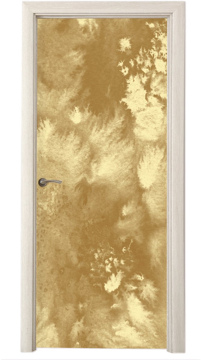 Deurposter 90x235 cm - Deursticker Goud - Verf - Abstract - Meubelfolie zelfklevend - Deur