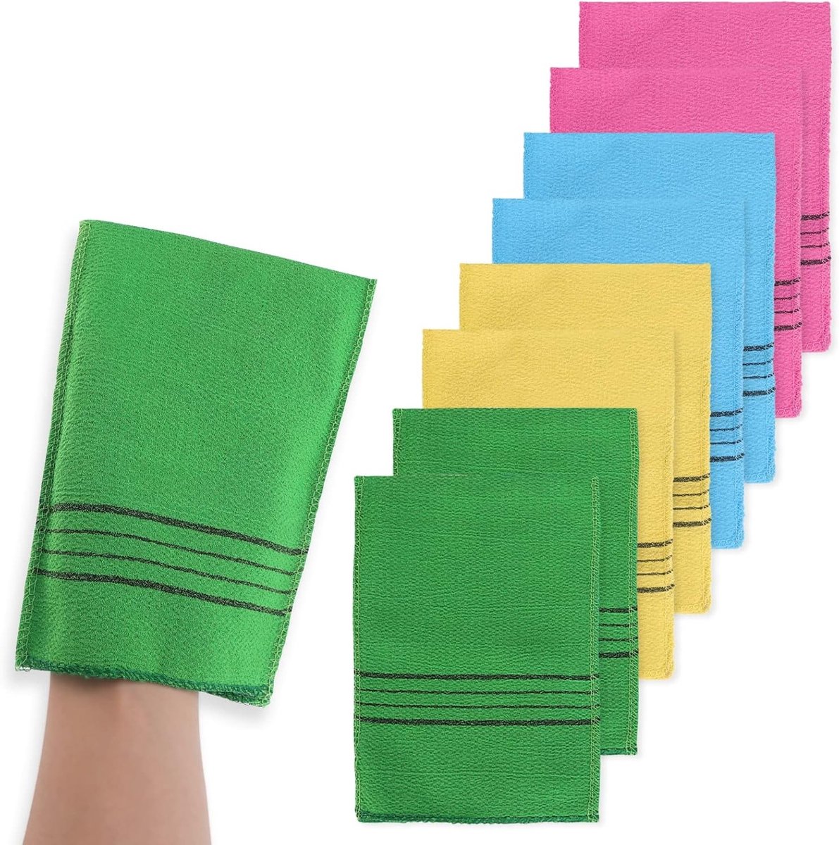 Koreaanse Exfoliatiehandschoenen voor Lichaam, Dubbelzijdige Scrubdoek, Ideaal voor Dode Huid en Eeltverwijdering, Perfect voor een Verfrissende Doucheervaring