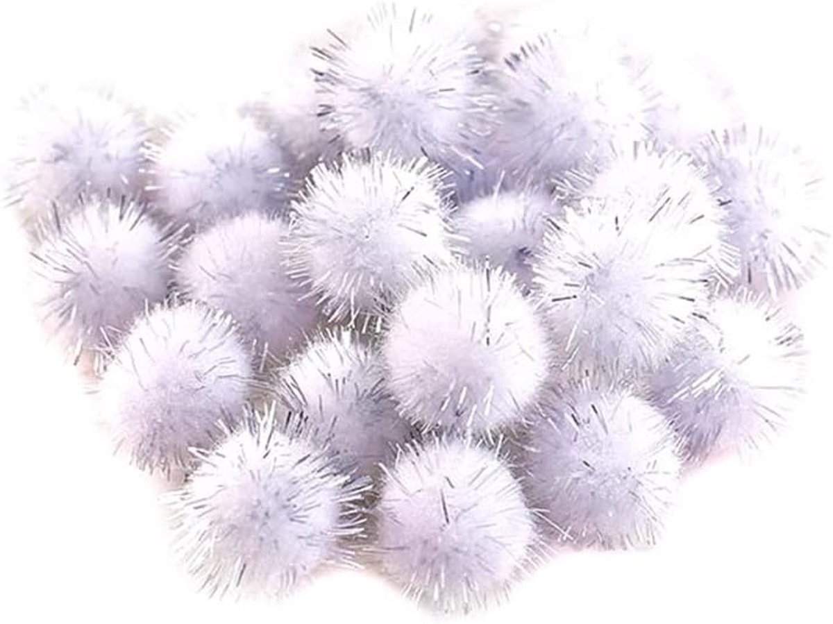 250 Stuks Mini Pompoms voor Creatief Werk, 20mm Fluffy Pluche Ballen voor DIY Decoratie en Naaiaccessoires, Wit