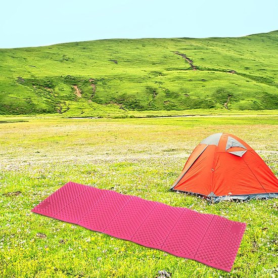 Slaapkussen Eierkrat - Picknickmat Kampeerpad - Comfortabel Slapen Buiten - Ergonomisch Eiertrogontwerp - 190x57x2 cm - Rood van Merkloos — afbeelding 4