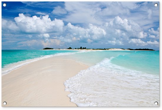 Tuinposter 90x60 cm - Tuindecoratie Strand van Venezuela - Poster voor in de tuin - Buiten decoratie - Schutting tuinschilderij - Tuindoek muurdecoratie - Wanddecoratie balkondoek