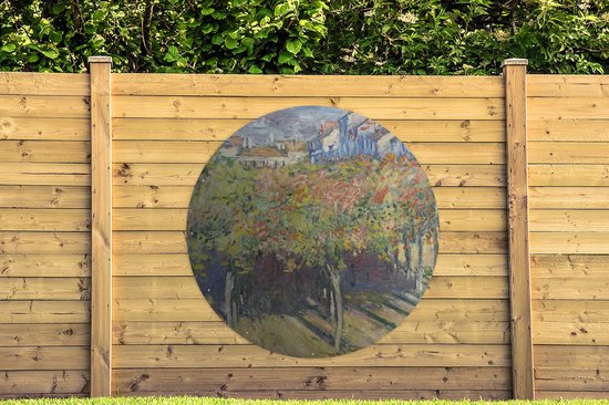 Cercle de jardin Les tilleuls à Poissy - Tableau de Claude Monet - 150x150 cm - Affiche de jardin ronde - Extérieur