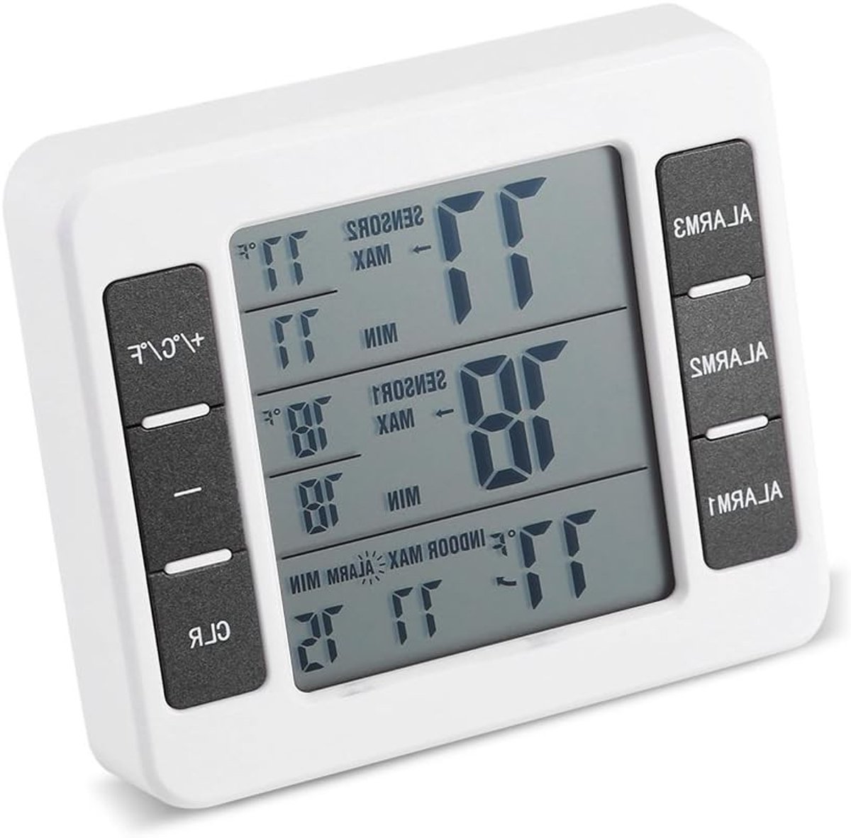 Draadloze Wifi Thermometer met Geluidsalarm voor Koelkast - 2 Sensors, Min/Max Weergave, Ideaal voor Voedselbewaking