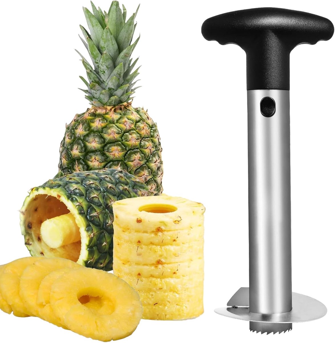 Verbeterde RVS Ananas Snijder - RVS Ananas Schiller - Ananas Kern Verwijderen - Herbruikbare Praktische Ananas Snijder - Gemakkelijk Ananas Snijden