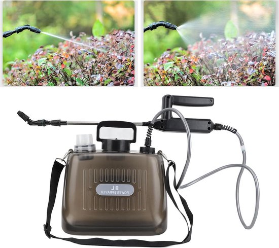 Draagbare 8L Accu Spuit met 4 Spuitkoppen, Oplaadbare USB Handgreep en Uittrekbare Stang voor Onkruidbestrijding en Tuinonderhoud — afbeelding 3