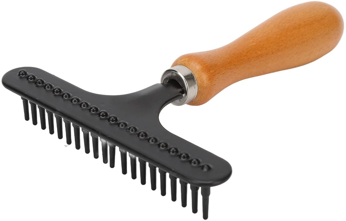 Dailygoods- Tapijthark Handbediend - Roestvrij Staal - Haarverwijdering - Vloerborstel - Huishoudaccessoire - Duurzaam Materiaal - Tapijtreiniger