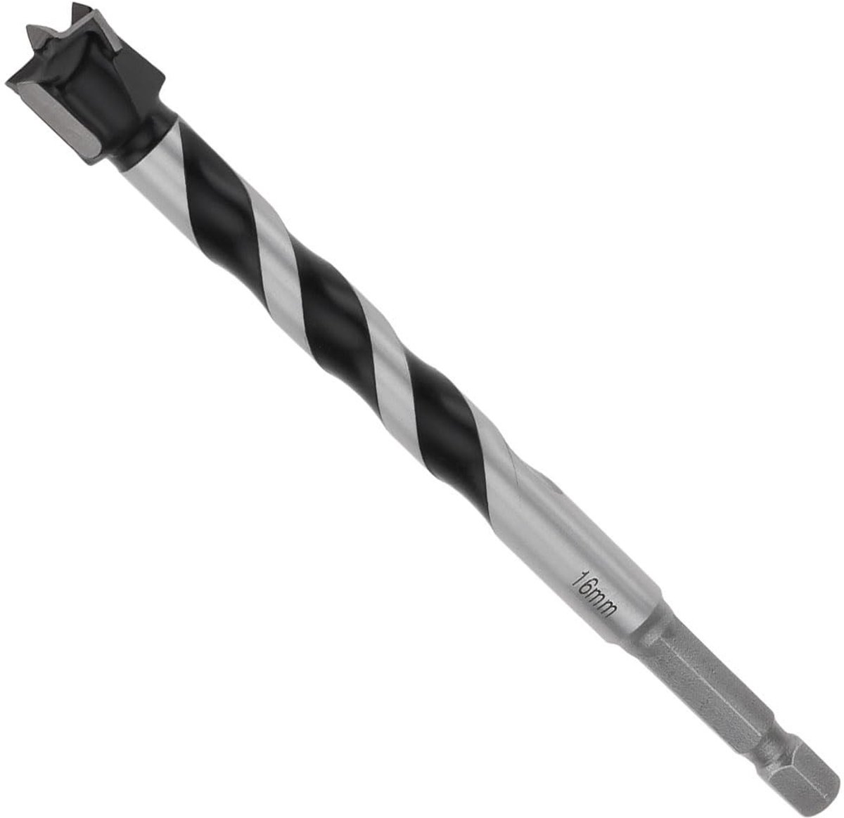 Dailygoods- Forstnerboor 16mm - Extra Lange Boor 129mm - 7mm Zeskantschacht - 3-Fluit Ontwerp - Duurzaam Koolstofstaal - Efficiënt Snijden - Houtboor