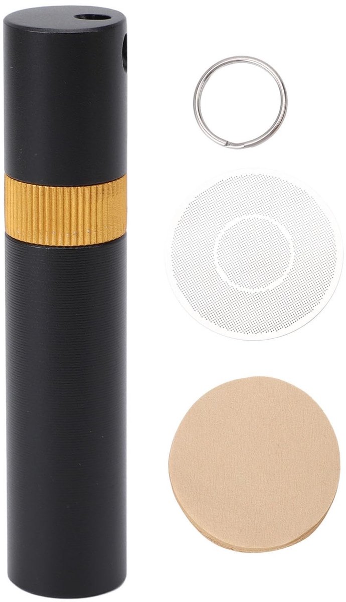 Dailygoods- Koffie Roerder Draagbaar Ontwerp - Houten Handvat - Multifunctionele Opslag - Lichtgewicht - Gaas Design - Voor Koffiedik Verwijderen - Koffieaccessoire