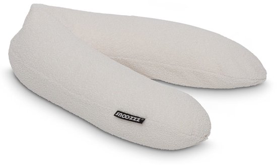 Snoozzz Voedingskussen Premium Kwaliteit - 185 cm – Microparel Vulling – Luxe Draagtas – Wasbare Hoes - Bouclé Bliss