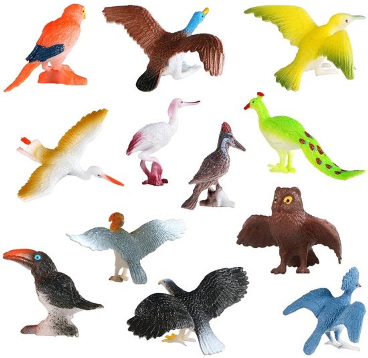 Allecto - Mini Vogelbeeldjes - Educatief Speelgoed - Decoratie voor
