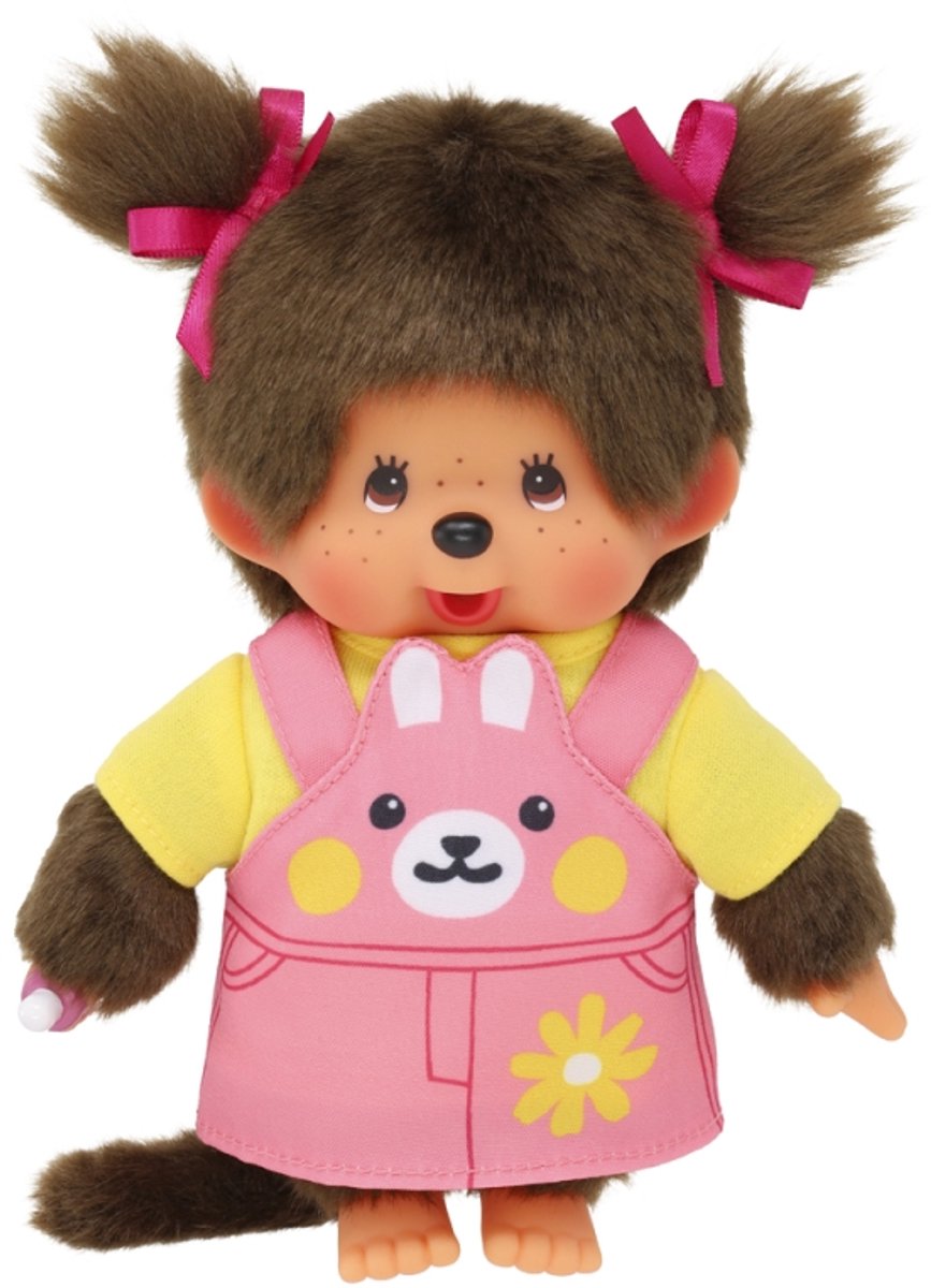 Monchhichi pop meisje konijn jurkje 20cm knuffel speelgoed.