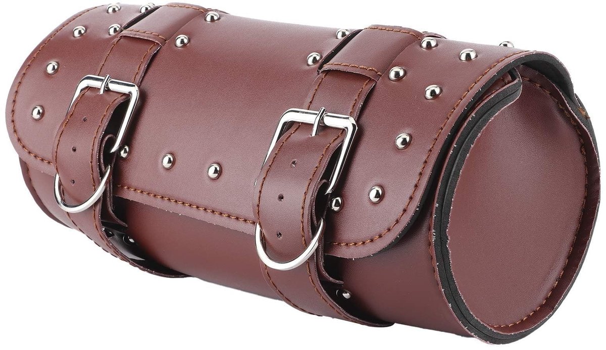Dailygoods- Motorfiets Voorvork Tas - Universele PU Leren Vintage Tas - Zadel Tas - Waterdichte Motorfiets Bagage - Gereedschap Tas - Lichtgewicht Ontwerp - Motorcycle Saddlebag